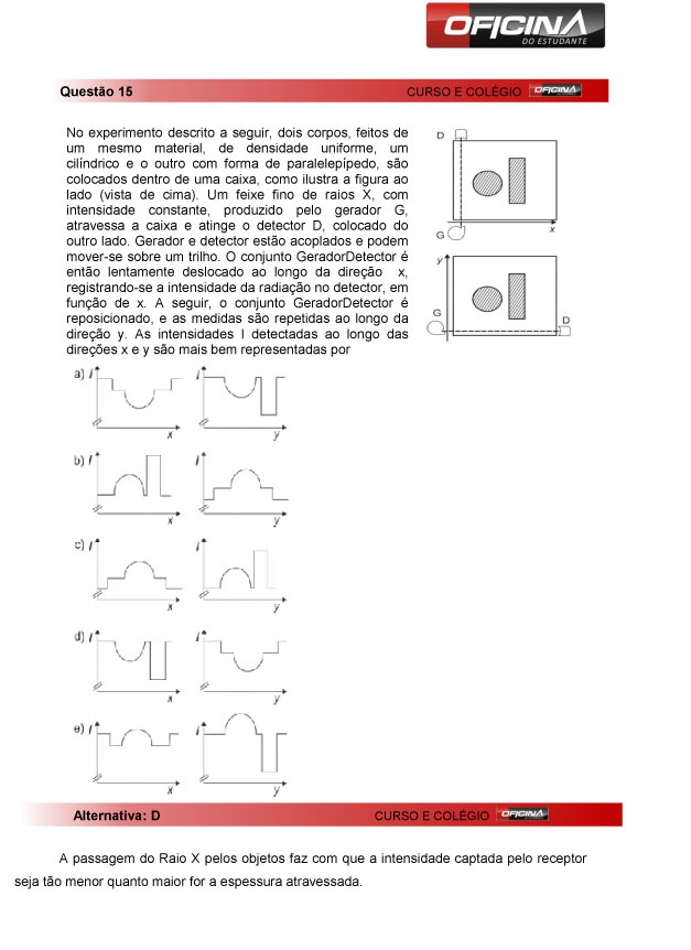 Fuvest 2013: correção da questão 15 da primeria fase do vestibular