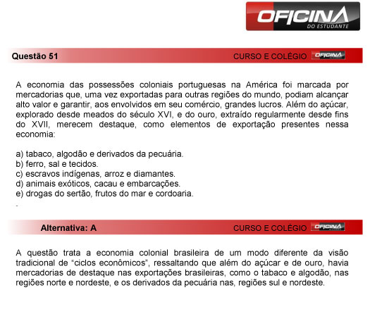 Fuvest 2013: correção da questão 51 da primeria fase do vestibular