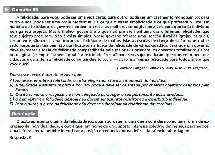 Unesp 2011: Questão 55 – Primeira fase