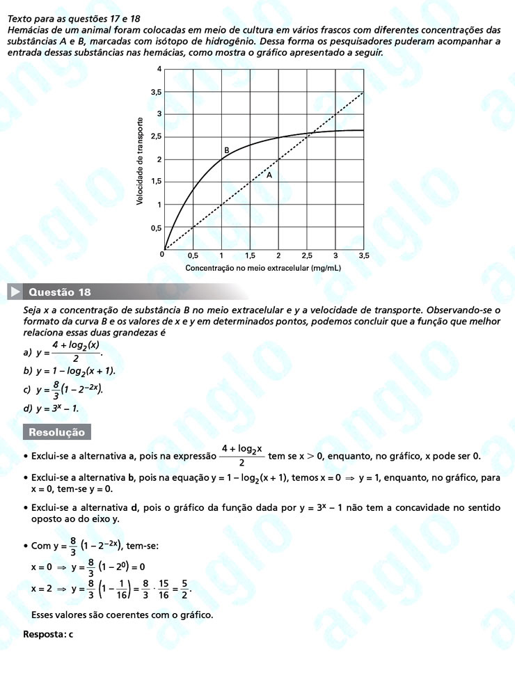 Primeira fase Unicamp 2012: Questão 18 (prova Q e Z)