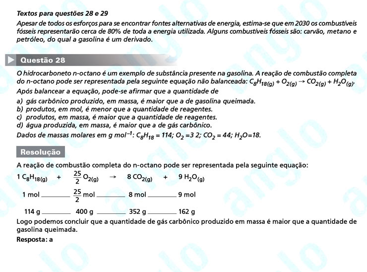 Primeira fase Unicamp 2012: Questão 28 (prova Q e Z)