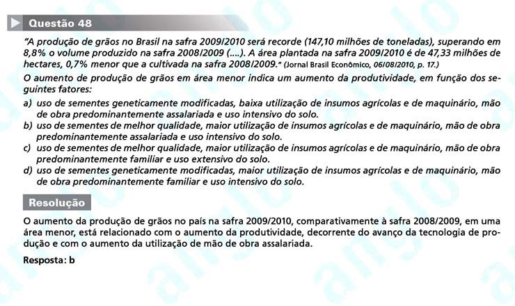Primeira fase Unicamp 2012: Questão 48 (prova Q e Z)