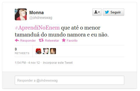 Usando a hashtag #AprendiNoEnem, usuários fazem piada com o conteúdo das provas do Exame Nacional do Ensino Médio, aplicado nos dias 3 e 4 de novembro