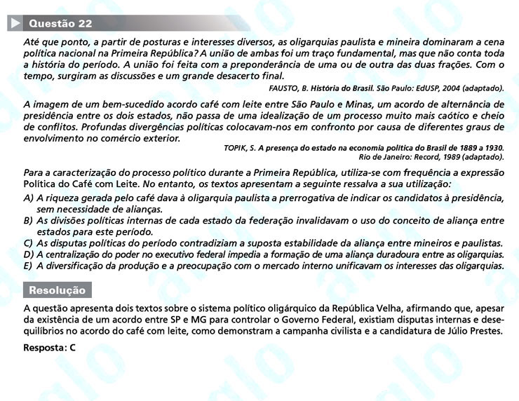 Enem 2011: Questão 22 – Ciências Humanas (prova azul)