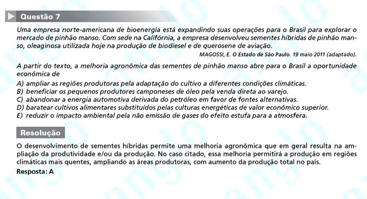 Enem 2011: Questão 7 – Ciências Humanas (prova azul)