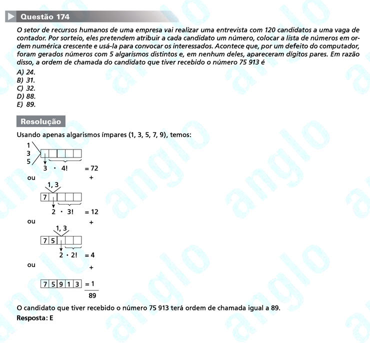 Enem 2011: Questão 174 – Matemática (prova amarela)