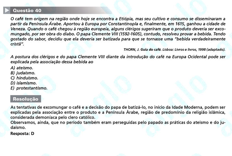 Enem 2011: Questão 40 – Ciências Humanas (prova azul)