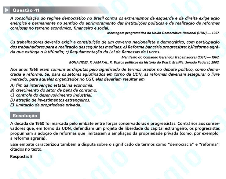 Enem 2011: Questão 41 – Ciências Humanas (prova azul)