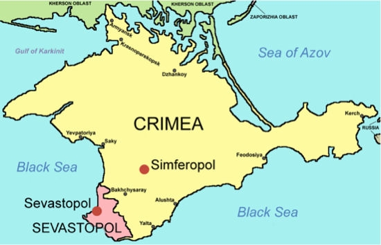 A Crimeia está localizada no sudeste da Ucrânia. Era parte da Rússia até 1954, quando foi tranfesferido para o país vizinho, na época parte da União Soviética. Mais da metade da população dessa região se considera russa e utilizam o russo como idioma do dia a dia. (Foto: Wikimedia Commons) A Crimeia está localizada no sudeste da Ucrânia. Era parte da Rússia até 1954, quando foi tranfesferido para o país vizinho, na época parte da União Soviética. Mais da metade da população dessa região se considera russa e utilizam o russo como idioma do dia a dia. (Foto: Wikimedia Commons)