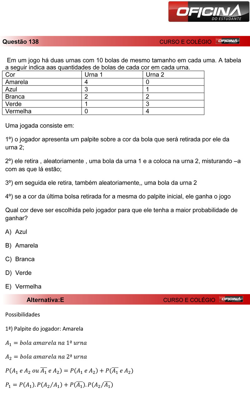 Enem 2012: correção da questão 138