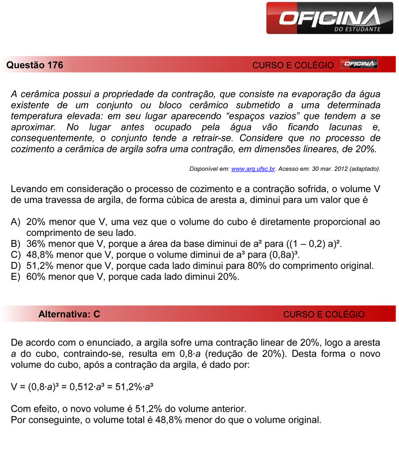 Enem 2012: correção da questão 176