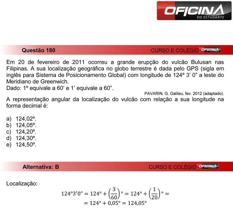 Enem 2012: correção da questão 180