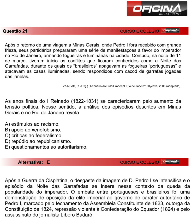 Enem 2012: correção da questão 21