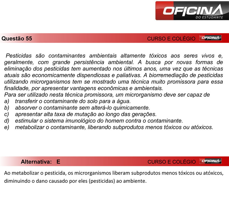 Enem 2012: correção da questão 55