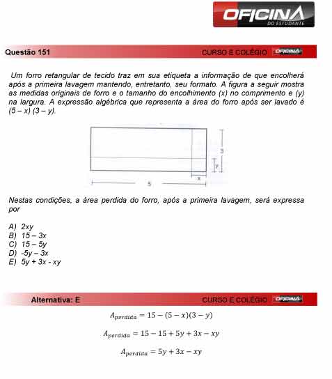 Enem 2012: correção da questão 151