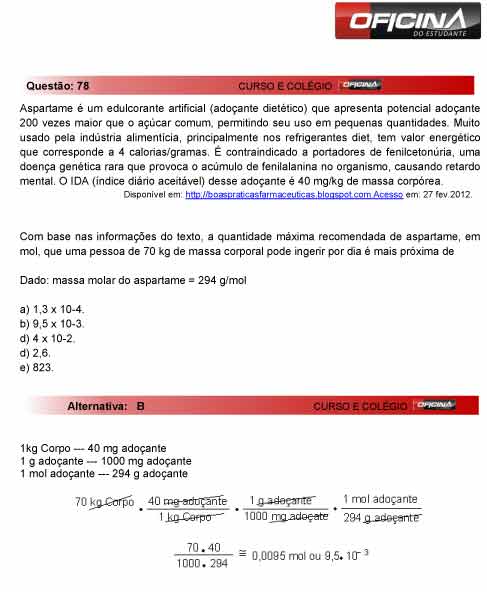 Enem 2012: correção da questão 78