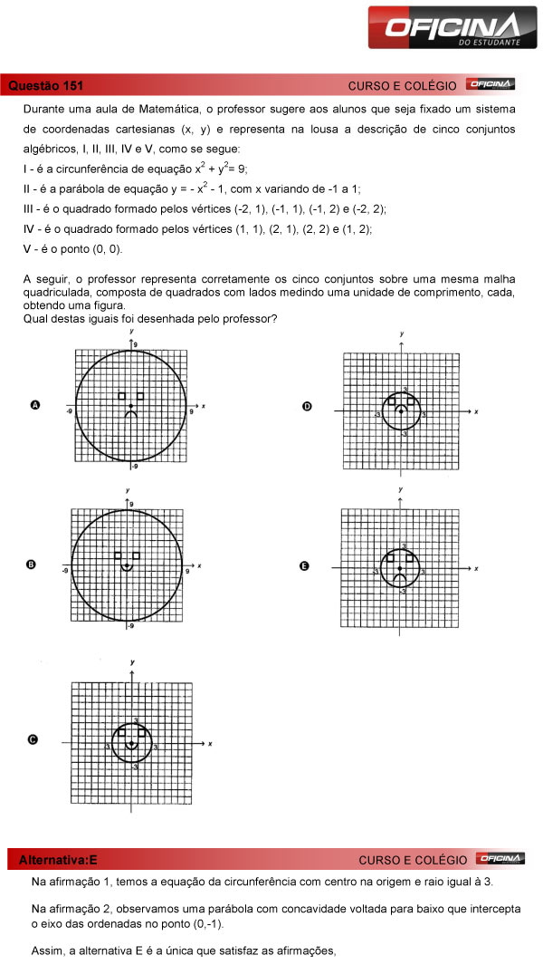 Enem 2013 – Correção da questão 151 – Matemática