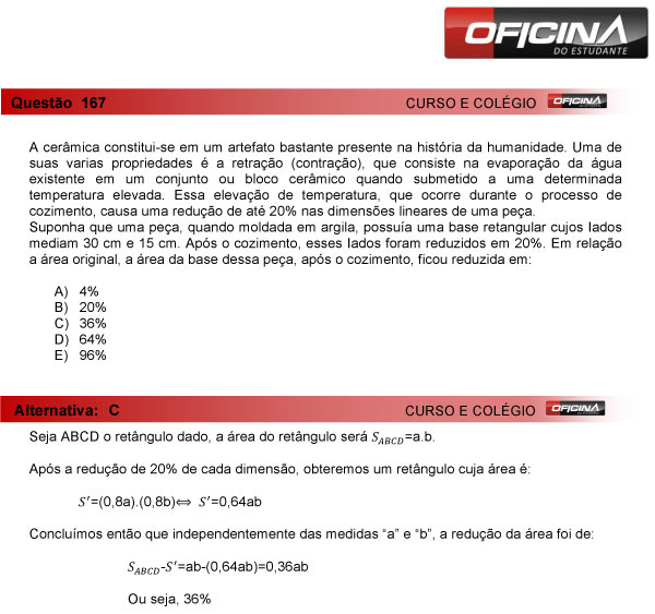 Enem 2013 – Correção da questão 167 – Matemática