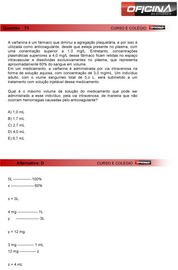 Enem 2013 – Correção da questão 71 – Ciências da Natureza