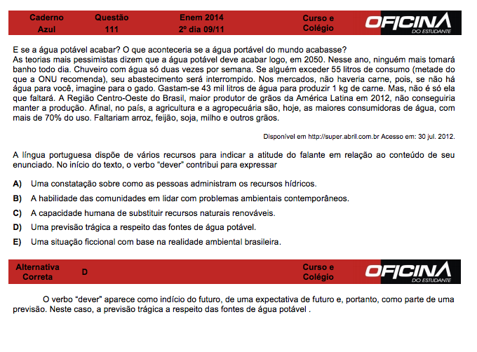 Enem 2014: correção da questão 111