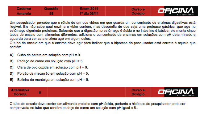 Enem 2014: correção da questão 58