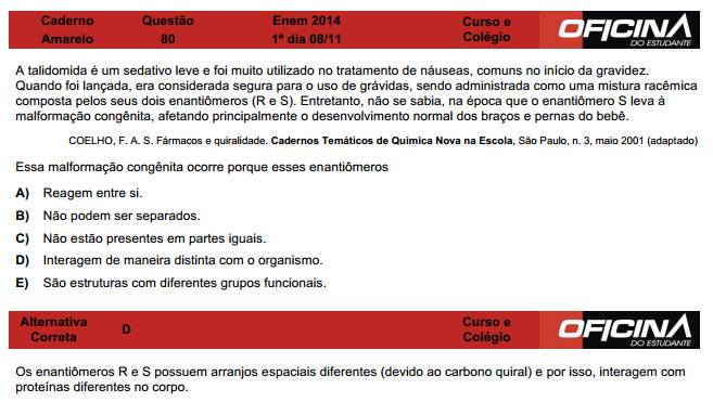 Enem 2014: correção da questão 80