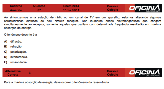 Enem 2014: correção da questão 87