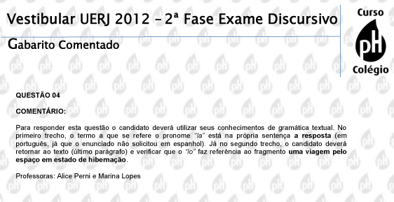 Uerj 2012 – Espanhol (questão 4)