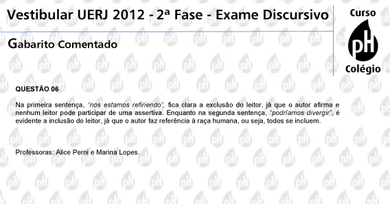 Uerj 2012 – Espanhol (questão 6)