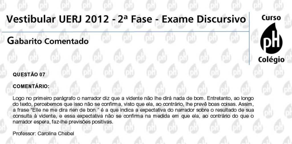 Uerj 2012 – Francês (questão 7)