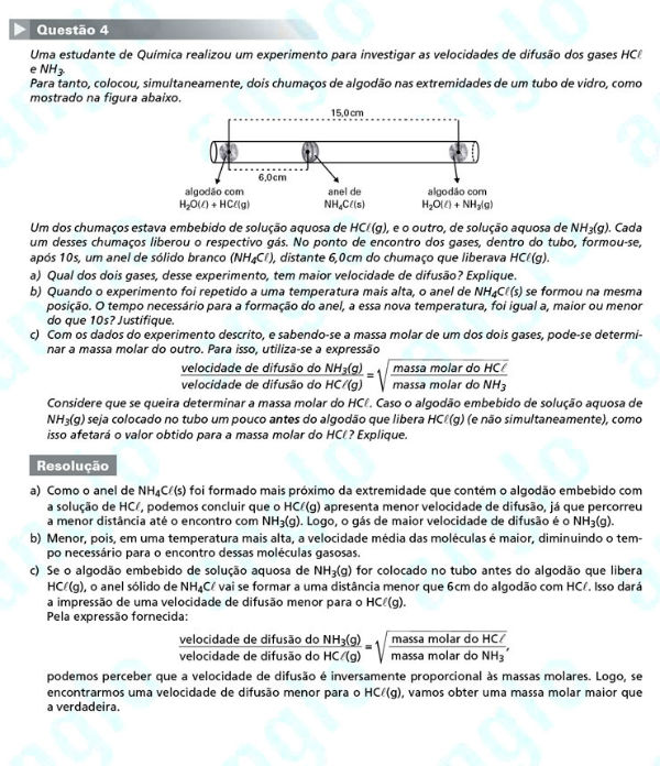 Fuvest 2012: Questão 4 (segunda fase) – conhecimentos específicos – prova de química