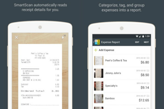 Além de ajudar a controlar os gastos, o Expensify também economiza o seu tempo: através do reconhecimento ótico de caracteres, ele digitaliza e armazena recibos e ainda cataloga-os automaticamente de acordo com informações como loja, quantia e produto. Assim, ao invés de passar tempo demais analisando seus gastos, você pode desenvolver o seu negócio - mas sem deixar de manter as despesas sob controle. (Imagem: Reprodução)