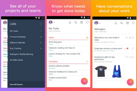 Um app para administrar, gerenciar e compartilhar projetos com uma equipe. Ele permite que você organize suas tarefas e objetivos, além de acompanhar o envolvimento da equipe. A versão gratuita do app possibilita compartilhar projetos com até 30 pessoas simultaneamente. (Imagem: Reprodução) Um app para administrar, gerenciar e compartilhar projetos com uma equipe. Ele permite que você organize suas tarefas e objetivos, além de acompanhar o envolvimento da equipe. A versão gratuita do app possibilita compartilhar projetos com até 30 pessoas simultaneamente. (Imagem: Reprodução)