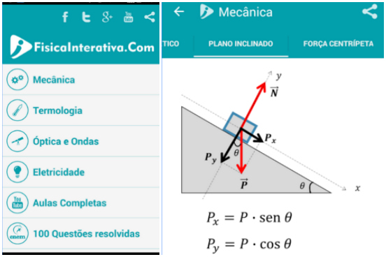 Além de trazer resumos e aulas de física completas, o aplicativo Física Interativa possui um banco de 100 questões do Enem resolvidas em vídeo. Também é possível navegar pelas fórmulas offline. O app está disponível apenas para Android. (Imagem: Reprodução) Além de trazer resumos e aulas de física completas, o aplicativo Física Interativa possui um banco de 100 questões do Enem resolvidas em vídeo. Também é possível navegar pelas fórmulas offline. O app está disponível apenas para Android. (Imagem: Reprodução)