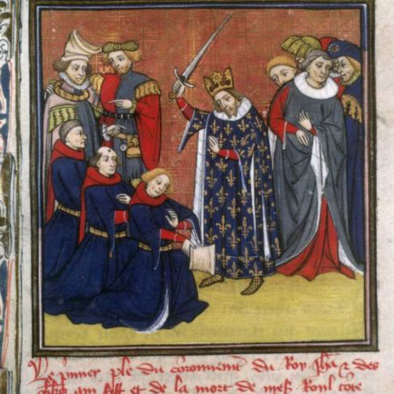 O poder político era descentralizado e estava na mão dos senhores feudais, que além de administrar o feudo detinham poder jurídico e militar. A principal relação política era a de suserania e vassalagem, um acordo de fidelidade estabelecido entre os próprios nobres. O suserano cedia terras ao vassalo, que trabalhava nelas para sustento próprio por 4 dias por semana. Nos outros 3 dias, durante a chamada corveia, ele deveria trabalhar exclusivamente e de graça para o suserano. Nesse sistema, o suserano tinha como obrigações a proteção jurídica e militar do vassalo, que em troca deveria cobrar pedágios e recolher impostos. Quanto mais vassalos um suserano tivesse, maior era o seu poder. (Imagem: Wikimedia Commons) O poder político era descentralizado e estava na mão dos senhores feudais, que além de administrar o feudo detinham poder jurídico e militar. A principal relação política era a de suserania e vassalagem, um acordo de fidelidade estabelecido entre os próprios nobres. O suserano cedia terras ao vassalo, que trabalhava nelas para sustento próprio por 4 dias por semana. Nos outros 3 dias, durante a chamada corveia, ele deveria trabalhar exclusivamente e de graça para o suserano. Nesse sistema, o suserano tinha como obrigações a proteção jurídica e militar do vassalo, que em troca deveria cobrar pedágios e recolher impostos. Quanto mais vassalos um suserano tivesse, maior era o seu poder. (Imagem: Wikimedia Commons)