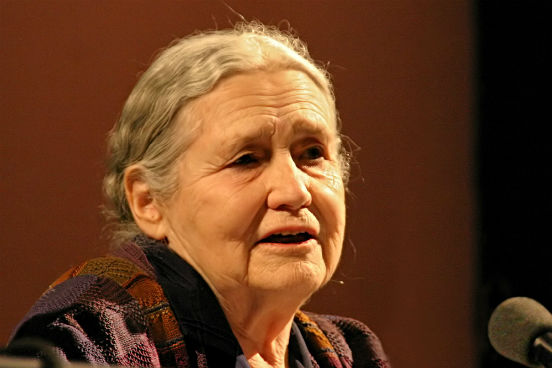 <strong>Doris Lessing</strong> nasceu na Pérsia, em 1919, de pais britânicos. Ela deixou a escola aos 14 anos e passou a ser autodidata desde então. Ao longo da vida, Doris escreveu obras de temas bastante variados, desde a ficção científica até a autobiografia. Ela foi a mulher mais velha a receber o Prêmio Nobel de Literatura, em 2007, quando tinha 88 anos. <strong>Doris Lessing</strong> nasceu na Pérsia, em 1919, de pais britânicos. Ela deixou a escola aos 14 anos e passou a ser autodidata desde então. Ao longo da vida, Doris escreveu obras de temas bastante variados, desde a ficção científica até a autobiografia. Ela foi a mulher mais velha a receber o Prêmio Nobel de Literatura, em 2007, quando tinha 88 anos.