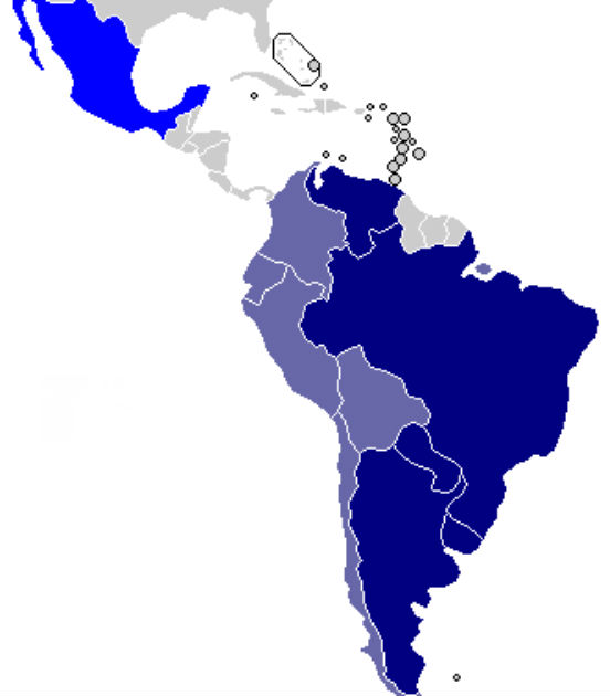 O Mercosul &eacute; formado atualmente por cinco membros plenos ou Estados partes, que s&atilde;o: Argentina, Brasil, Paraguai, Uruguai e Venezuela. A Bol&iacute;via &eacute; um Estado parte em processo de ades&atilde;o, j&aacute; que a inclus&atilde;o do pa&iacute;s nessa categoria vem sendo debatida desde 2011. Chile, Peru, Col&ocirc;mbia, Equador, Guiana e Suriname s&atilde;o Estados Associados ao bloco. Nova Zel&acirc;ndia e M&eacute;xico s&atilde;o pa&iacute;ses observadores. (Imagem: Wikimedia Commons)