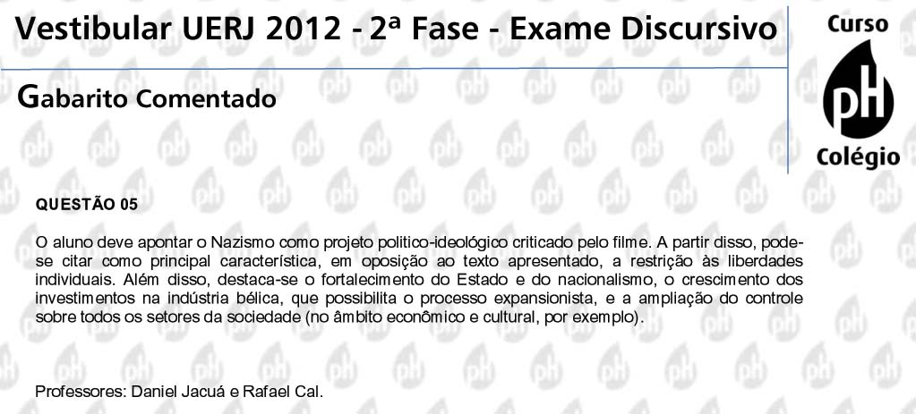 Uerj 2012 – História (questão 5)