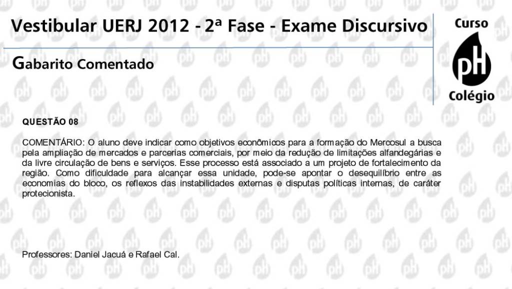 Uerj 2012 – História (questão 8)