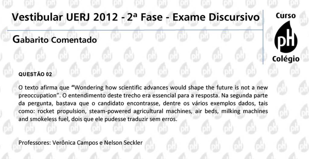 Uerj 2012 – Inglês (questão 2)