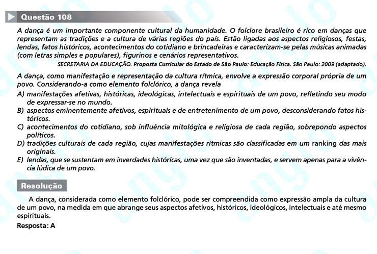 Enem 2011: Questão 108 – Linguagens e Códigos (prova amarela)