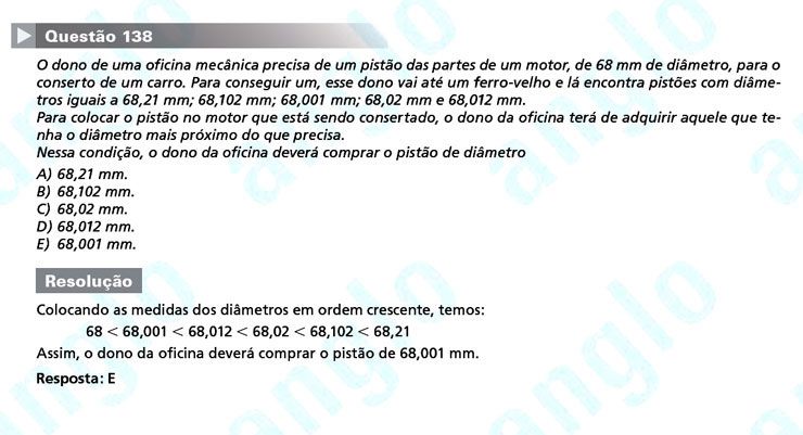 Enem 2011: Questão 138 – Matemática (prova amarela)