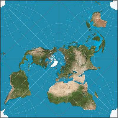 A distor&ccedil;&atilde;o que um mapa vai mostrar varia de acordo com o objetivo dele. De forma geral, uma proje&ccedil;&atilde;o cartogr&aacute;fica &eacute; usada para preservar corretamente as informa&ccedil;&otilde;es que s&atilde;o necess&aacute;rias para o uso daquele mapa em si. &Eacute; por isso que existem muitos tipos de proje&ccedil;&otilde;es, cada um mais indicado para determinado uso. (Foto: Wikimedia Commons)