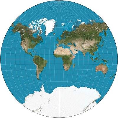J&aacute; a proje&ccedil;&atilde;o cartogr&aacute;fica &eacute; o tra&ccedil;ado de linhas numa superf&iacute;cie plana, construindo assim mapas. Toda representa&ccedil;&atilde;o da Terra em mapas gera distor&ccedil;&otilde;es. As proje&ccedil;&otilde;es cartogr&aacute;ficas visam minimizar algumas dessas distor&ccedil;&otilde;es. (Foto: Wikimedia Commons)