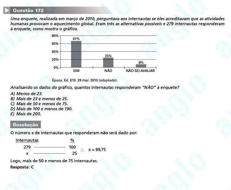 Enem 2011: Questão 172 – Matemática (prova amarela)