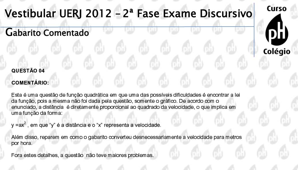 Uerj 2012 – Matemática (questão 4)