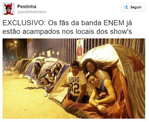 Sem limites para a zoeira: estudantes e usuários das redes sociais aproveitam para fazer piada com a tensão da prova, que acontece no fim de semana de 24 e 25 de outubro Sem limites para a zoeira: estudantes e usuários das redes sociais aproveitam para fazer piada com a tensão da prova, que acontece no fim de semana de 24 e 25 de outubro