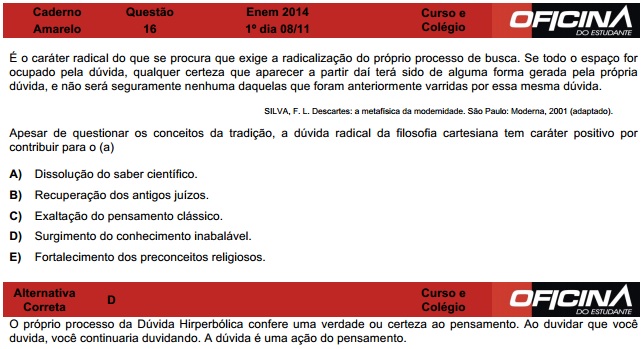 Enem 2014: correção da questão 16