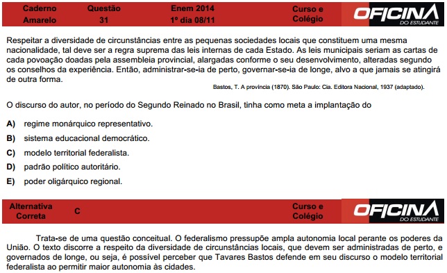 Enem 2014: correção da questão 31