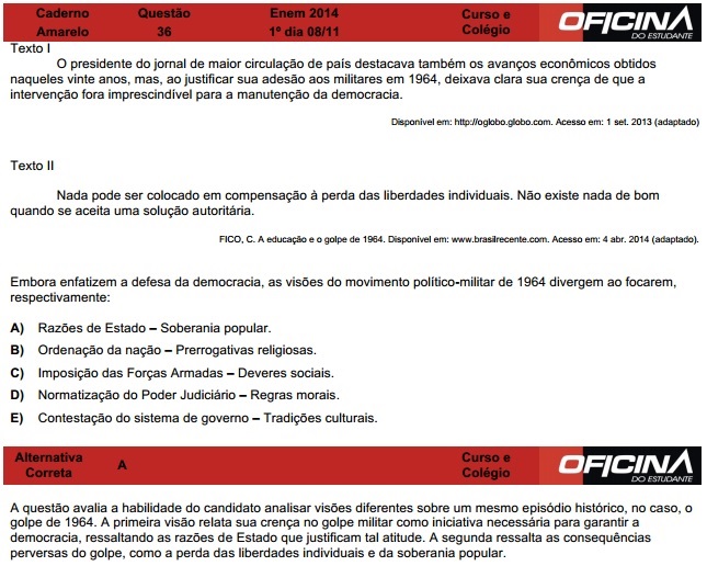 Enem 2014: correção da questão 36